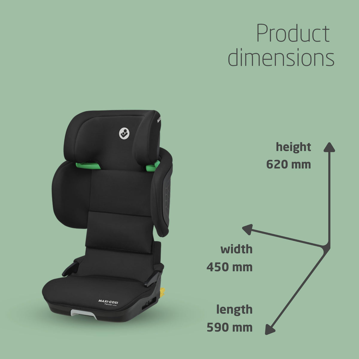 Maxi-Cosi Tanza i-Size Booster Car Seat 3.5–12 Yrs Full Black