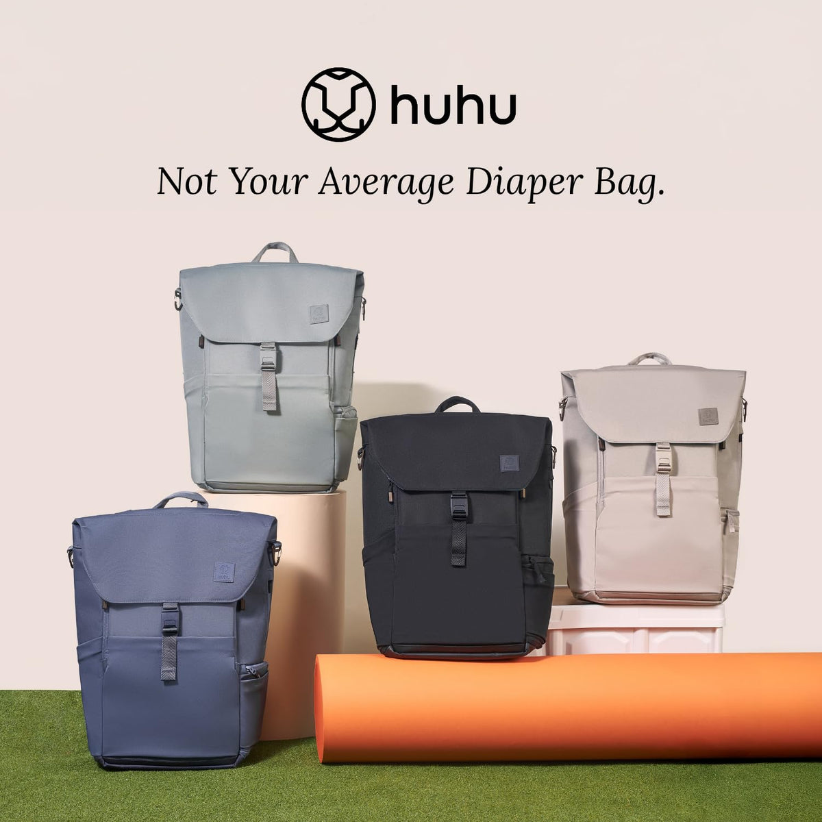 Huhu Diaper Bag Backpack | Water-Resistant | Outdoorsy Sage
