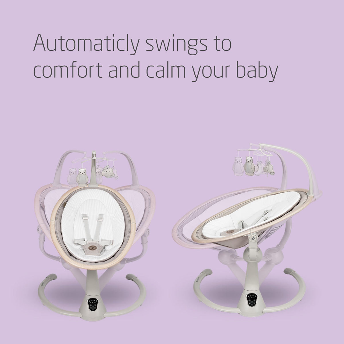 Maxi-Cosi Cassia Electric Baby Swing, 0–6 Months, 360° Rotation – Classic Beige