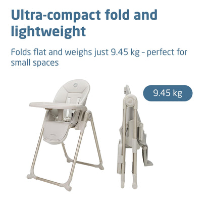 Maxi-Cosi Ava2 Foldable Highchair, 0–3 Years, 4 Reclines – Elegance Beige