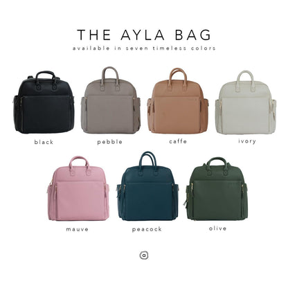 Ayla & Co Convertible Diaper Bag Backpack | Vegan Leather