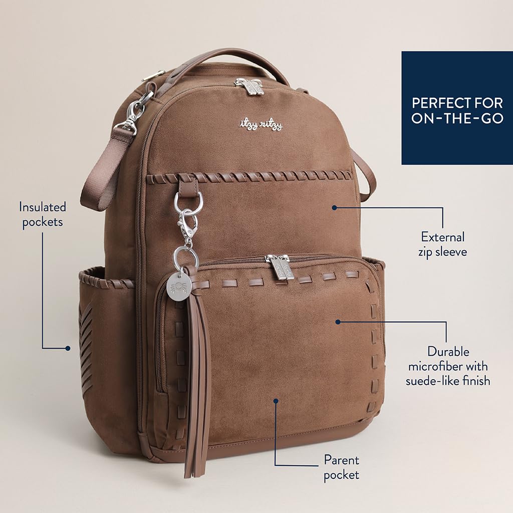 Itzy Ritzy Boss Plus Diaper Bag Backpack 19 Pockets | Aspen