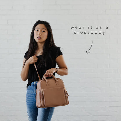 Ayla & Co Mini Convertible Diaper Tote Bag | Pebble