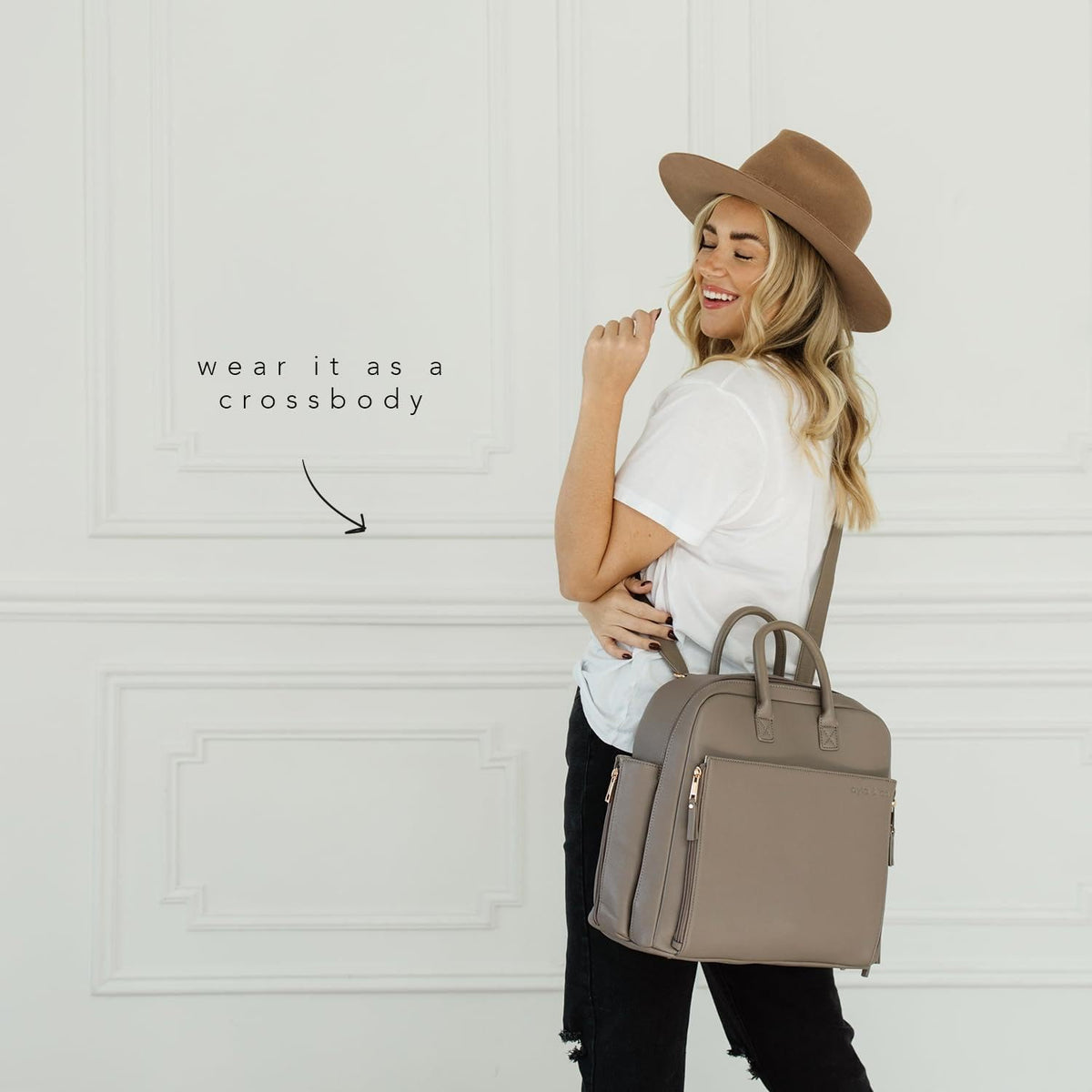 Ayla & Co Convertible Diaper Bag Backpack | Vegan Leather