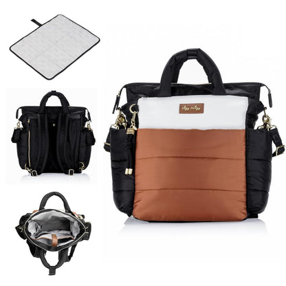 Itzy Ritzy Dream Convertible Diaper Bag 14 Pockets | Coffee & Cream