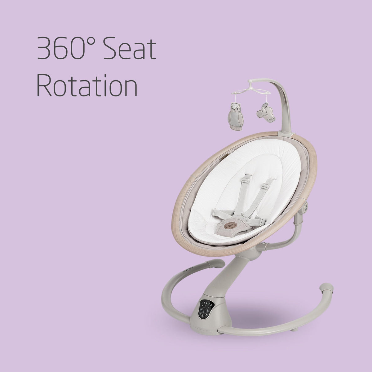 Maxi-Cosi Cassia Electric Baby Swing, 0–6 Months, 360° Rotation – Classic Beige