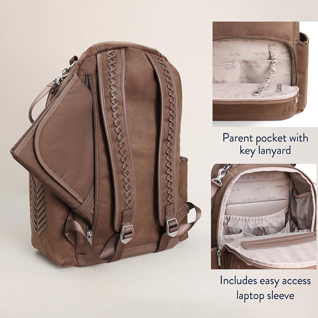 Itzy Ritzy Boss Plus Diaper Bag Backpack 19 Pockets | Aspen