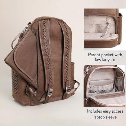 Itzy Ritzy Boss Plus Diaper Bag Backpack 19 Pockets | Aspen