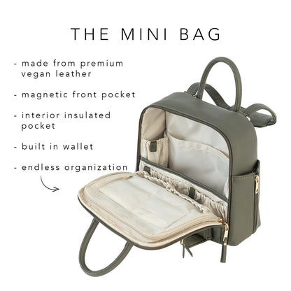 Ayla & Co Mini Convertible Diaper Tote Bag | Pebble