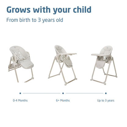 Maxi-Cosi Ava2 Foldable Highchair, 0–3 Years, 4 Reclines – Elegance Beige