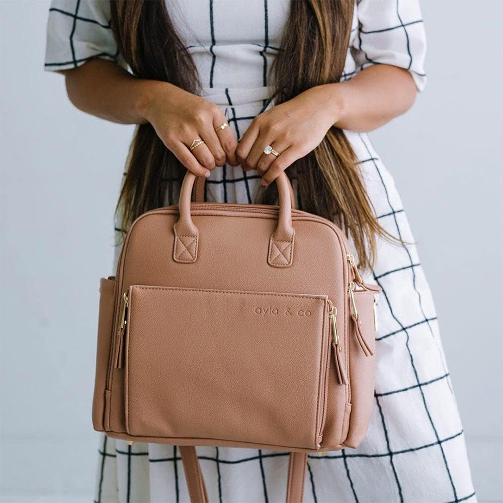 Ayla & Co Mini Convertible Diaper Tote Bag | Pebble