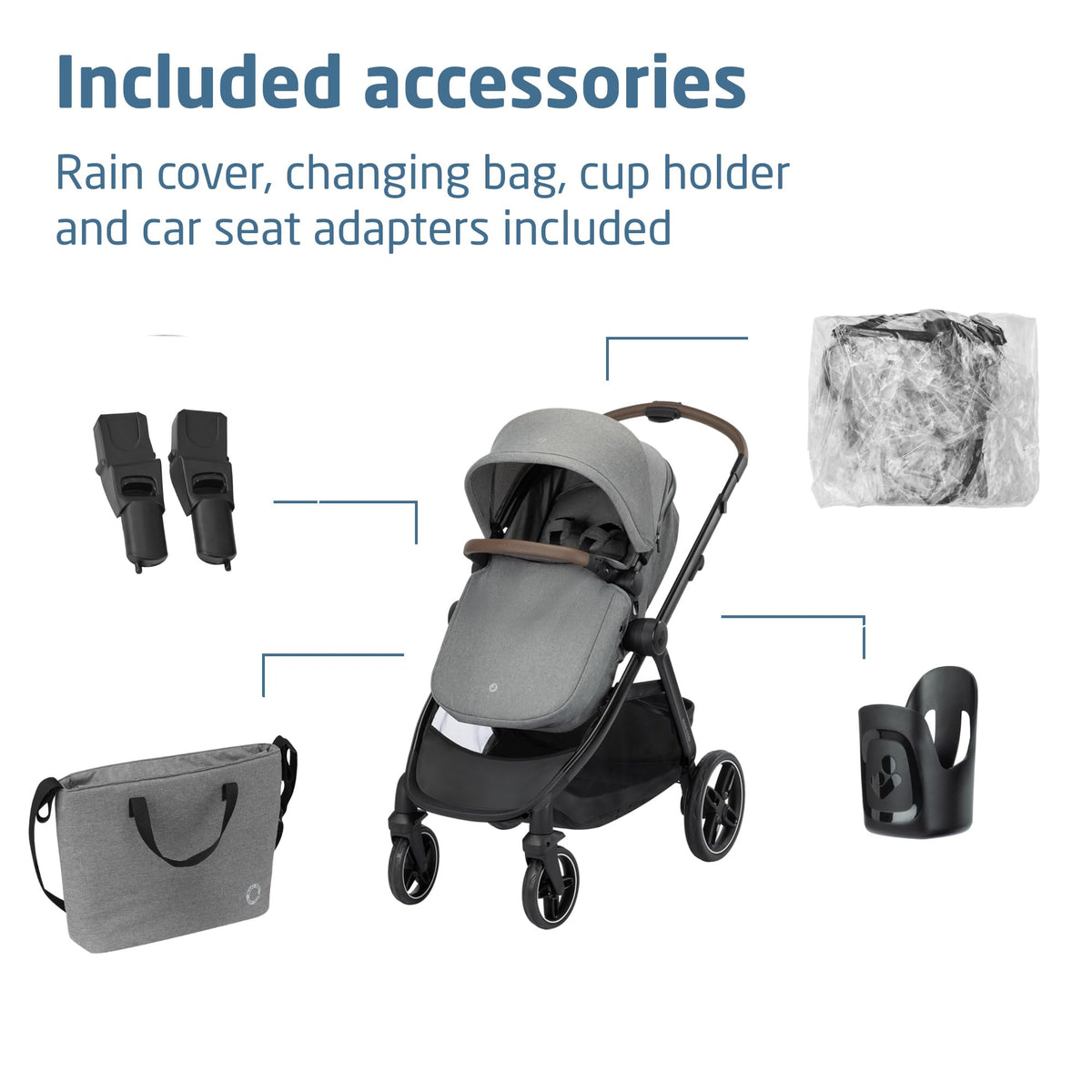 Maxi-Cosi Zelia Select Trio 3-in-1 Travel System, 0–4 Years – Grey