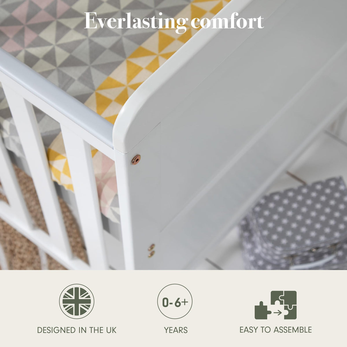 Tutti Bambini Rio 2-in-1 Cot Bed & Changer White 140x70cm