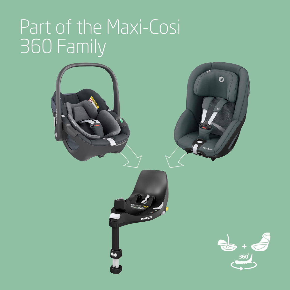 Maxi-Cosi Pearl 360 i-Size Car Seat 3M–4 Yrs Authentic Graphite
