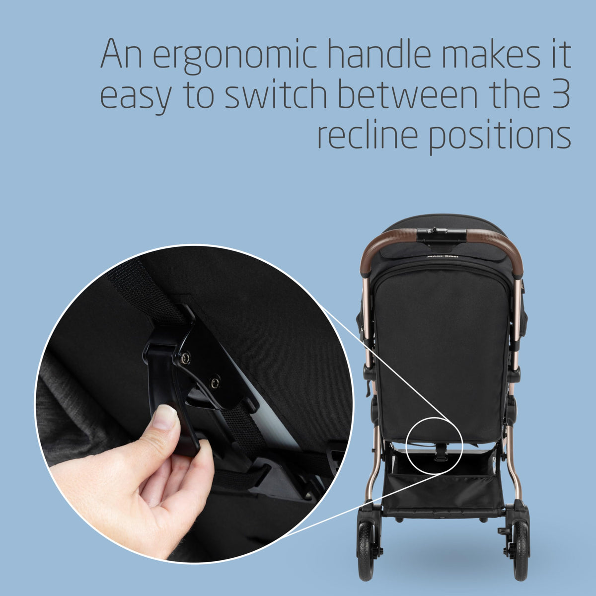 Maxi-Cosi Eva3 Lightweight Pushchair, 0–4 Years, Auto Fold – Essential Black