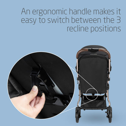Maxi-Cosi Eva3 Lightweight Pushchair, 0–4 Years, Auto Fold – Essential Black