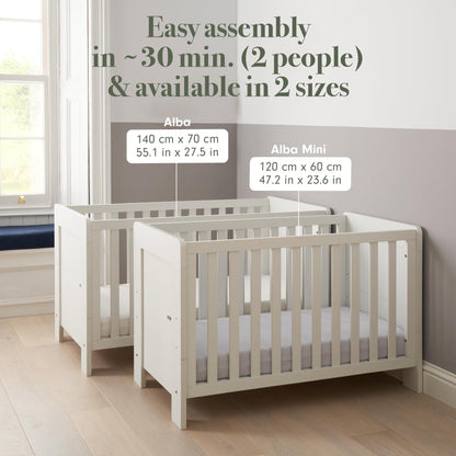 Tutti Bambini Alba 3-in-1 Convertible Cot Bed White 140x70