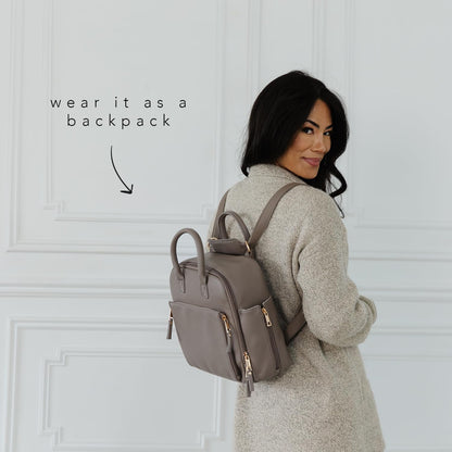 Ayla & Co Mini Convertible Diaper Tote Bag | Pebble