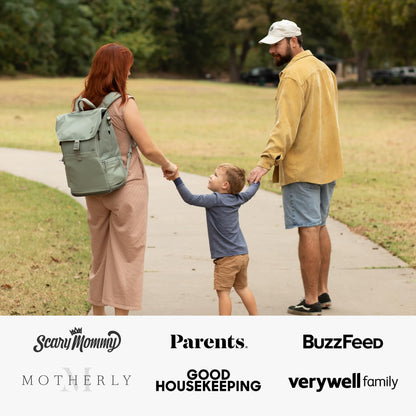 Huhu Diaper Bag Backpack | Water-Resistant | Outdoorsy Sage
