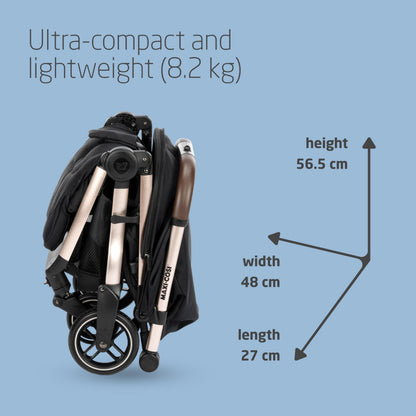 Maxi-Cosi Eva3 Lightweight Pushchair, 0–4 Years, Auto Fold – Essential Black