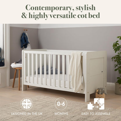 Tutti Bambini Alba 3-in-1 Convertible Cot Bed White 140x70