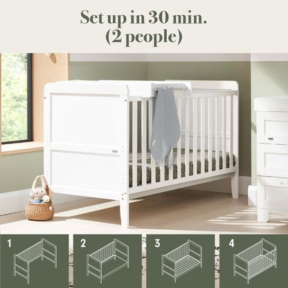 Tutti Bambini Rio 2-in-1 Cot Bed & Changer White 140x70cm