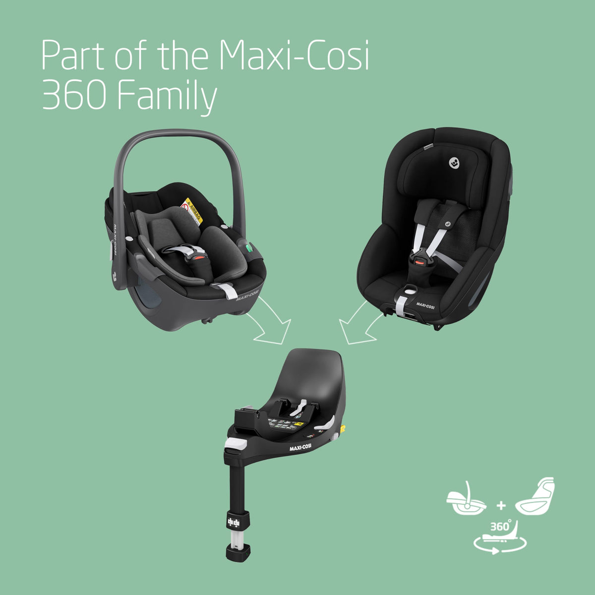 Maxi-Cosi Pearl 360 i-Size Car Seat 3M–4 Yrs Authentic Black