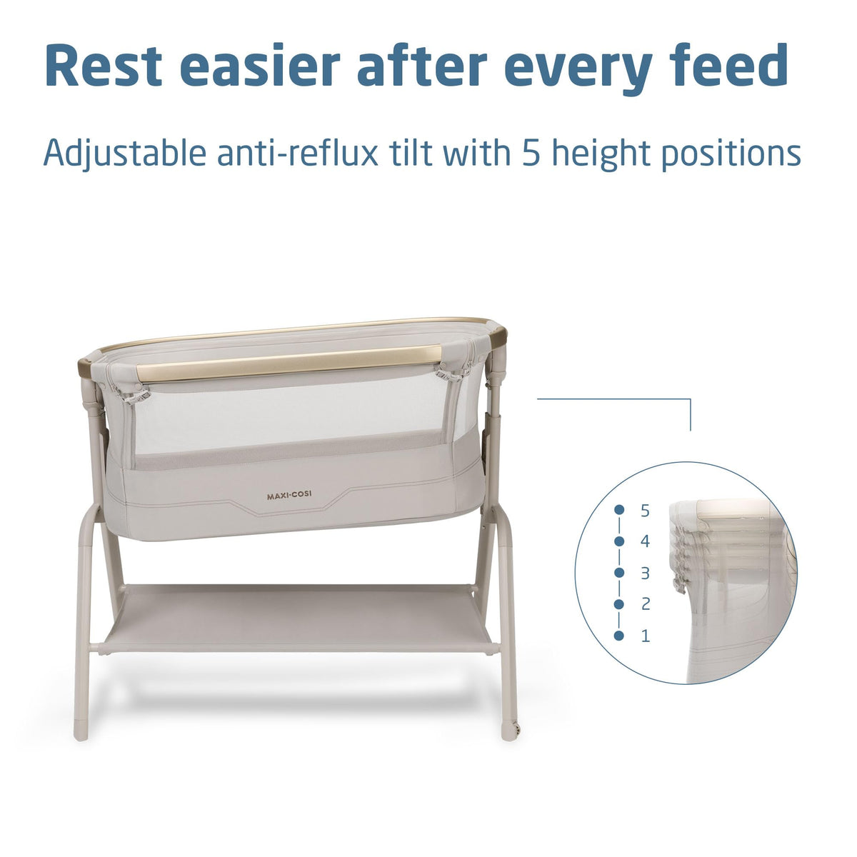 Maxi-Cosi Iora² Co-Sleeping Bassinet, 0–6 Months – Elegance Beige