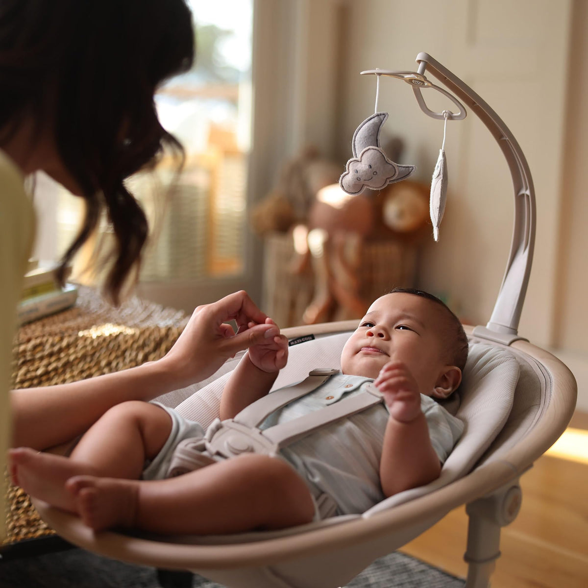 Maxi-Cosi Cassia Electric Baby Swing, 0–6 Months, 360° Rotation – Classic Beige