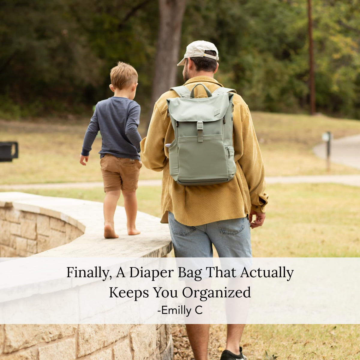 Huhu Diaper Bag Backpack | Water-Resistant | Outdoorsy Sage