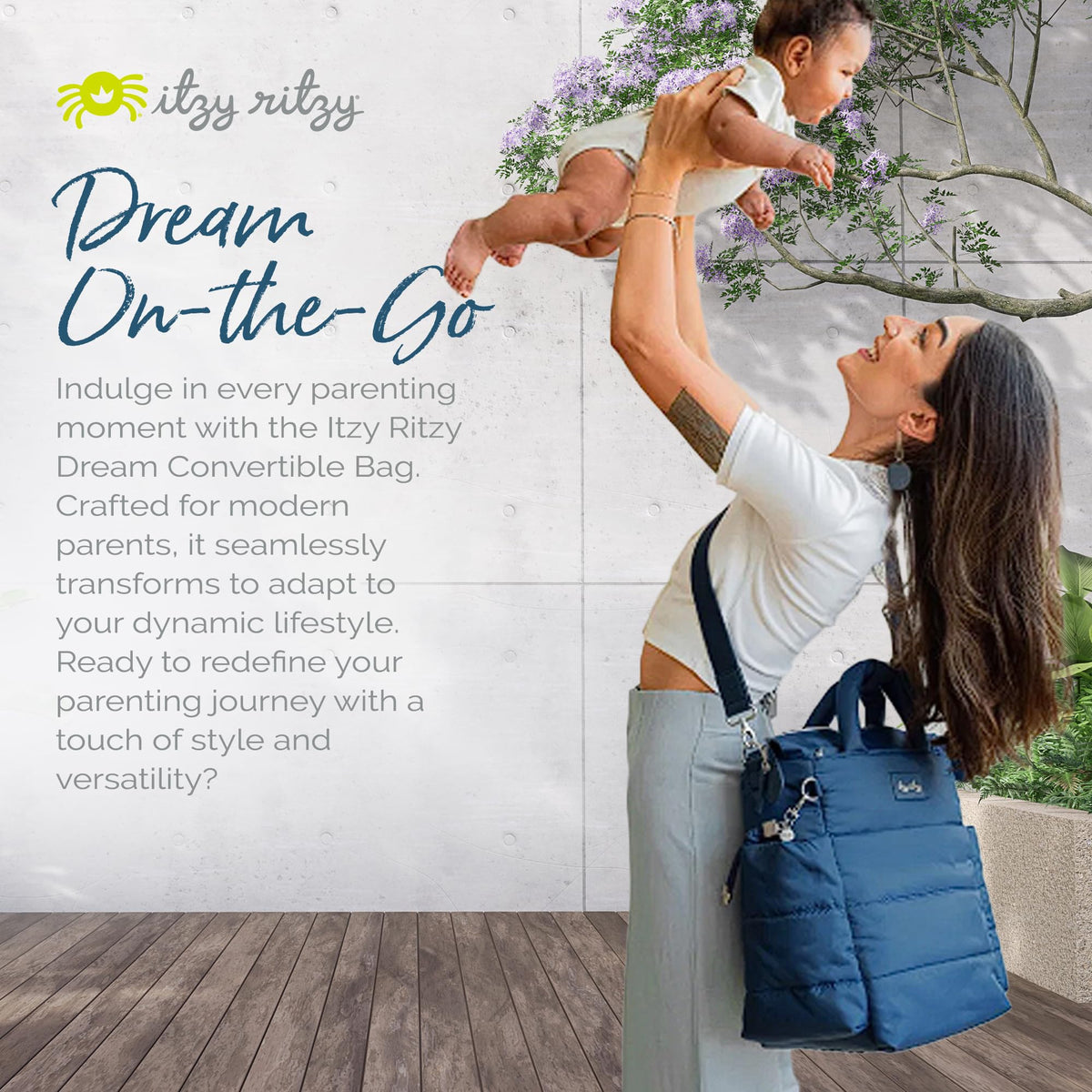 Itzy Ritzy Dream Convertible Diaper Bag | Sapphire Starlight