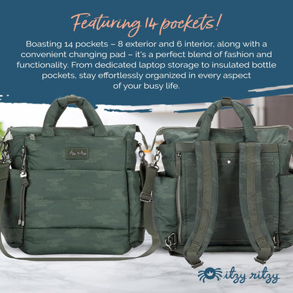 Itzy Ritzy Dream Convertible Diaper Bag | Cloud Camo