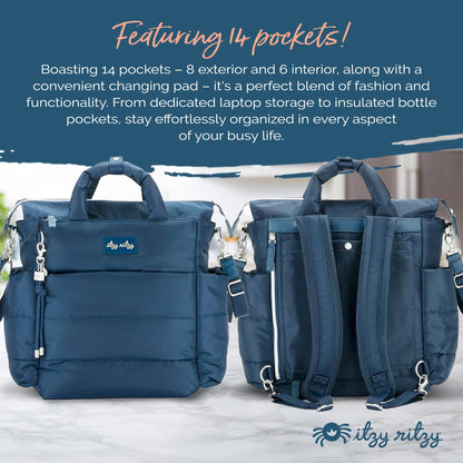 Itzy Ritzy Dream Convertible Diaper Bag | Sapphire Starlight