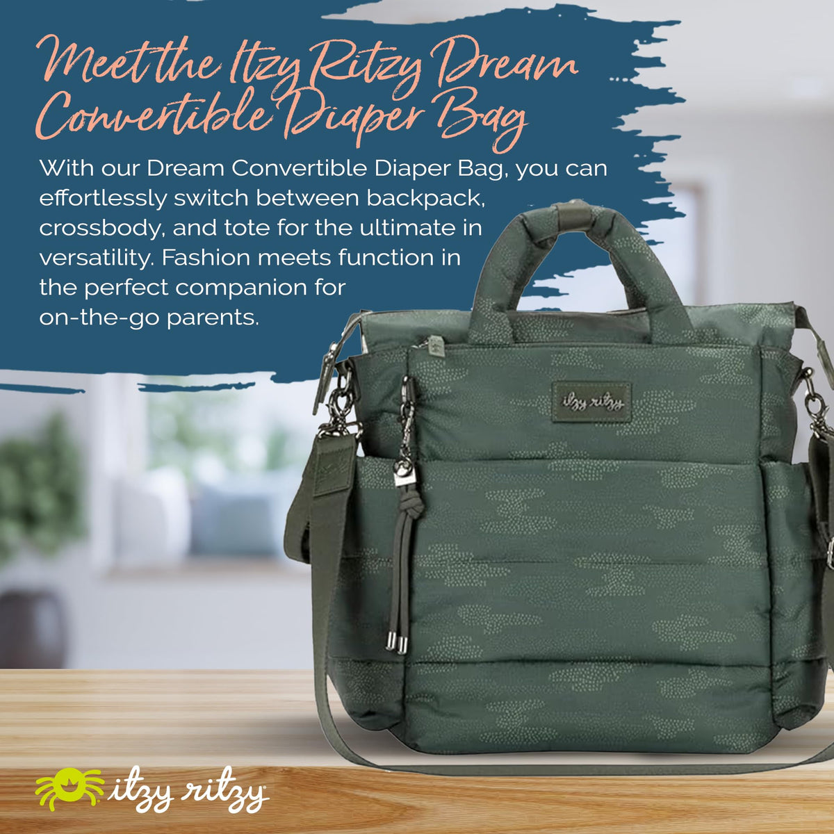Itzy Ritzy Dream Convertible Diaper Bag | Cloud Camo