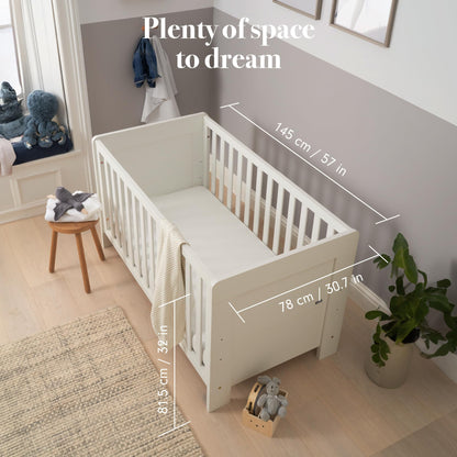Tutti Bambini Alba 3-in-1 Convertible Cot Bed White 140x70