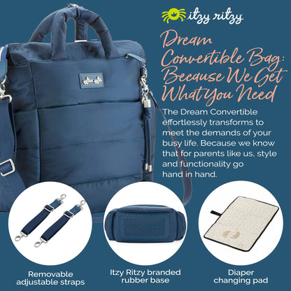 Itzy Ritzy Dream Convertible Diaper Bag | Sapphire Starlight