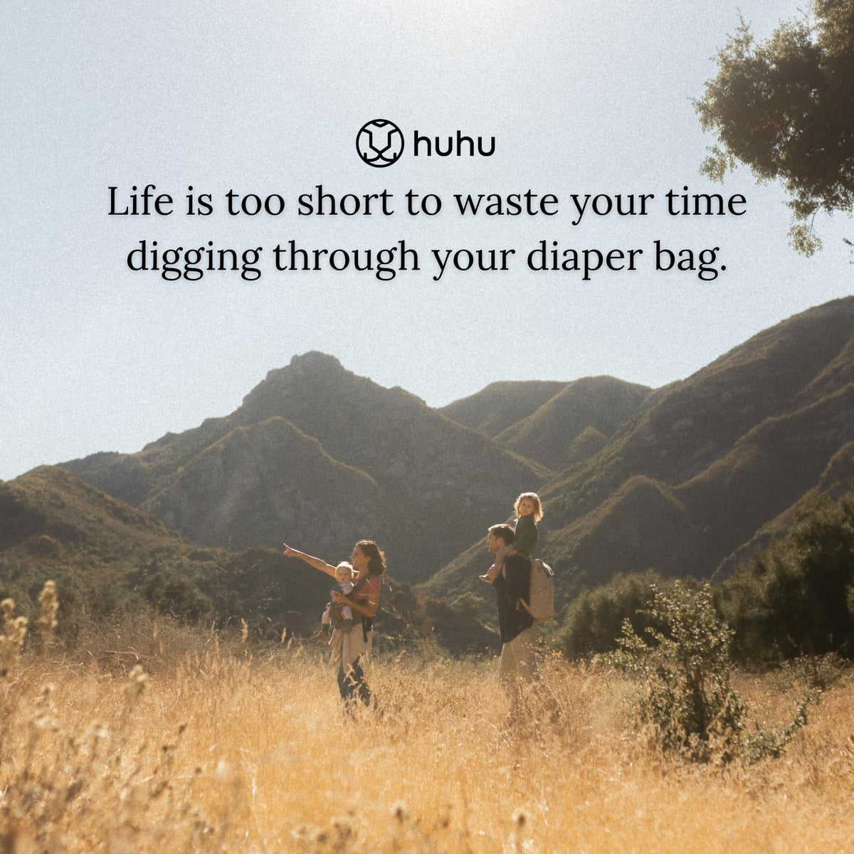 Huhu Diaper Bag Backpack | Water-Resistant | Outdoorsy Sage