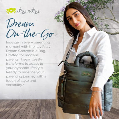 Itzy Ritzy Dream Convertible Diaper Bag | Cloud Camo
